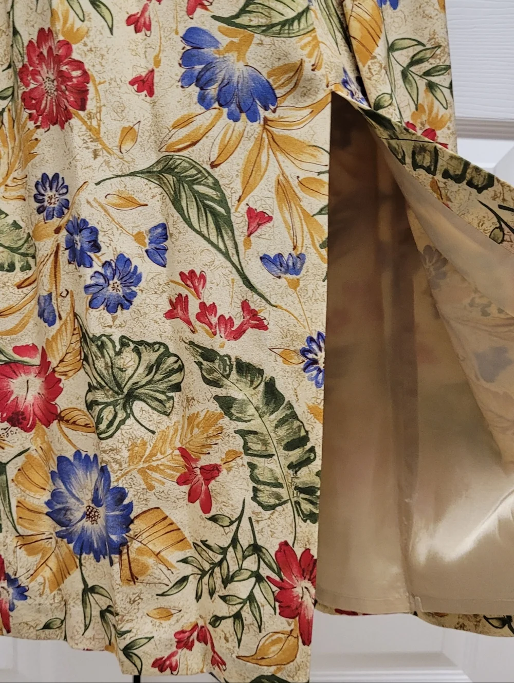 Maggy London Silk Vintage Open Back Floral Maxi Dress Size 14 - Picture 9 of 11